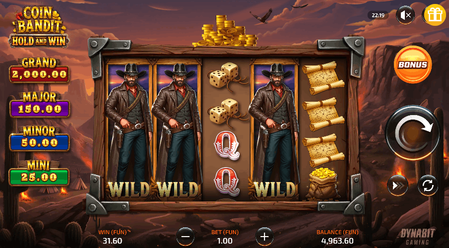 Coin Bandit — banner principal en VOdds Casino