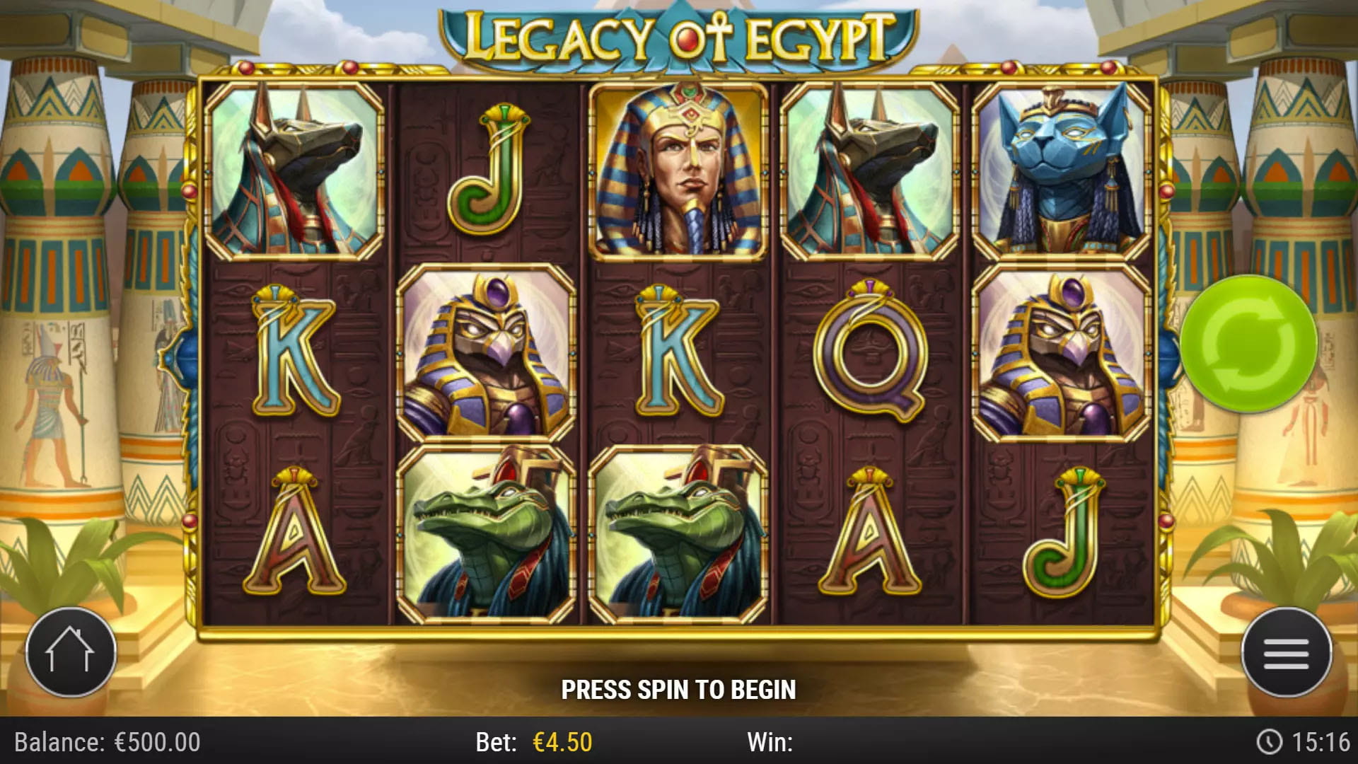 Legacy of Egypt — banner principal en VOdds Casino